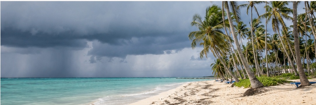 Stormy weather Punta Cana beach